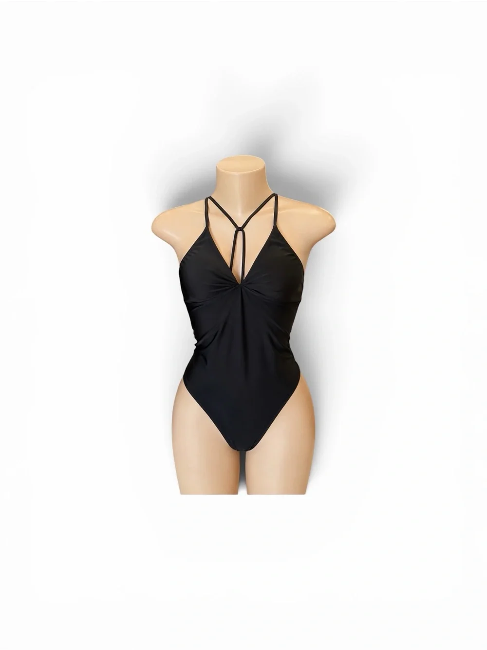 Black Strappy One-Piece Swimsuit